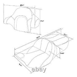 Black Driver Passenger Seat & Backrest Pad Fit For Harley Touring Glide 09-2023