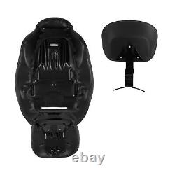 Black Driver Passenger Seat With Backrest Pad Fit For Harley Touring 2009-2023 US