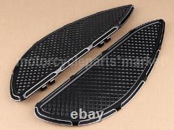 Black Driver Stretched Floorboards For Harley Touring Road King Glide Softail