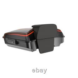 Black Earth and Vivid Black Razor Tour Pak Pack Trunk Backrest For 1997+ Harley