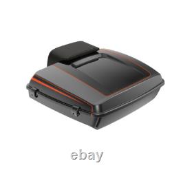 Black Earth and Vivid Black Razor Tour Pak Pack Trunk Backrest For 1997+ Harley