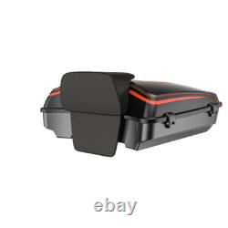 Black Earth and Vivid Black Razor Tour Pak Pack Trunk Backrest For 1997+ Harley