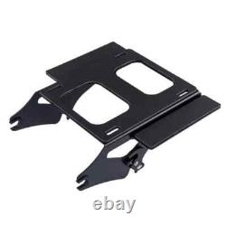 Black Earth and Vivid Black Razor Tour Pak Pack Trunk Backrest For 1997+ Harley