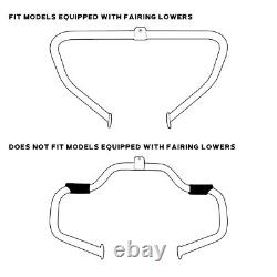 Black Engine Guard Highway Crash Bar Fits For Harley Touring Electra Glide 97-08