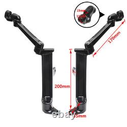 Black Frame Mounted Adjustable Highway Peg Mounts For Harley Touring 2009-2021