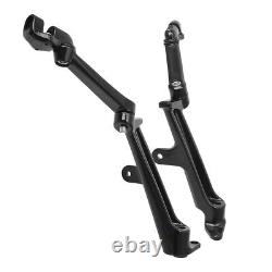 Black Frame Mounted Adjustable Highway Peg Mounts For Harley Touring 2009-2021