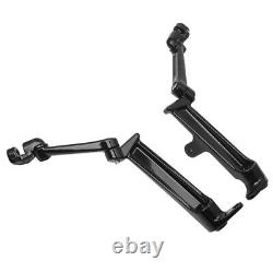 Black Frame Mounted Adjustable Highway Peg Mounts For Harley Touring 2009-2021