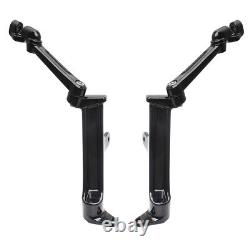 Black Frame Mounted Adjustable Highway Peg Mounts For Harley Touring 2009-2021