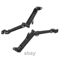 Black Frame Mounted Adjustable Highway Peg Mounts For Harley Touring 2009-2021