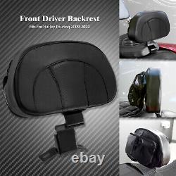 Black Front Driver Backrest Pad Fit For Harley Touring CVO Road Street Glide 09+