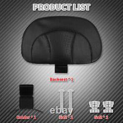 Black Front Driver Backrest Pad Fit For Harley Touring CVO Road Street Glide 09+