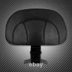 Black Front Driver Backrest Pad Fit For Harley Touring CVO Road Street Glide 09+