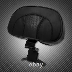 Black Front Driver Backrest Pad Fit For Harley Touring CVO Road Street Glide 09+