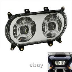 Black Front LED Dual Headlight Lamp Fit For Harley Touring Road Glide 2015-2023