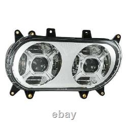 Black Front LED Dual Headlight Lamp Fit For Harley Touring Road Glide 2015-2023