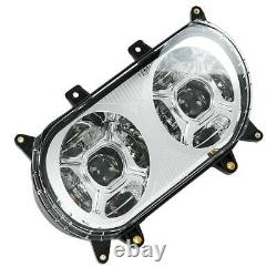 Black Front LED Dual Headlight Lamp Fit For Harley Touring Road Glide 2015-2023