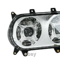 Black Front LED Dual Headlight Lamp Fit For Harley Touring Road Glide 2015-2023