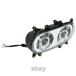 Black Front LED Dual Headlight Lamp Fit For Harley Touring Road Glide 2015-2023