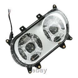 Black Front LED Dual Headlight Lamp Fit For Harley Touring Road Glide 2015-2023