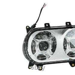 Black Front LED Dual Headlight Lamp Fit For Harley Touring Road Glide 2015-2023