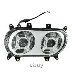 Black Front LED Dual Headlight Lamp Fit For Harley Touring Road Glide 2015-2023