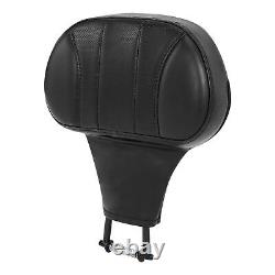 Black Front Rider Driver Backrest Pad Fit For Harley Touring Electra Road Glide