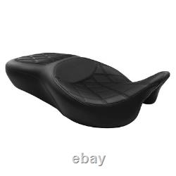 Black Gel Driver Passenger Seat Fit For Harley Touring Street Glide 2009-2023