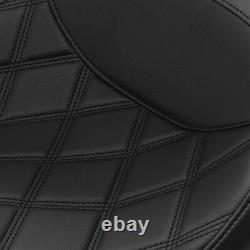 Black Gel Driver Passenger Seat Fit For Harley Touring Street Glide 2009-2023