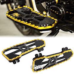 Black Gold Driver Footboards Floorboard For Harley Touring Street Glide 96-23