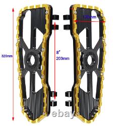 Black Gold Driver Footboards Floorboard For Harley Touring Street Glide 96-23