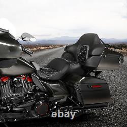 Black+Grey White Driver Passenger Seat Backrest Fits For Harley Touring 2014-23