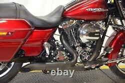 Black High Output Adjustable 2 into 1 Exhaust Pipe Header Harley Touring Bagger