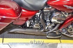 Black High Output Adjustable 2 into 1 Exhaust Pipe Header Harley Touring Bagger