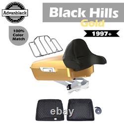 Black Hills Gold Chopped Tour Pack Wrap-Around Backrest F/ 1997-2020 Harley