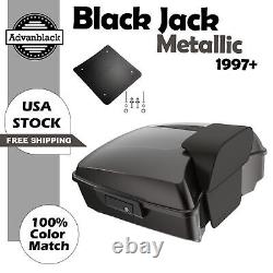 Black Jack Metallic Chopped Tour Pack Pak Luggage Fits for 97+ Harley Touring