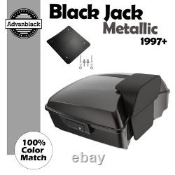 Black Jack Metallic Chopped Tour Pack Pak Luggage Fits for 97+ Harley Touring