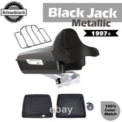 Black Jack Metallic Chopped Tour Pak Wrap-Around Backrest For 97+ Harley Touring