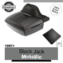 Black Jack Metallic Rushmore King Tour Pack Pak For 97+ Harley Touring/Softail