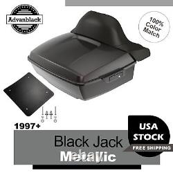 Black Jack Metallic Rushmore King Tour Pack Pak For 97+ Harley Touring/Softail