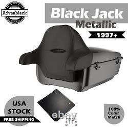 Black Jack Metallic Rushmore King Tour Pak Pack For 97+ Harley Touring/Softail