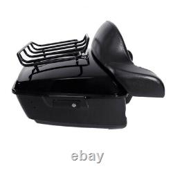 Black King Pack Trunk Backrest + Mount Fit For Harley Tour Pak Road Glide 09-13