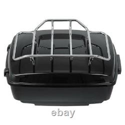 Black King Pack Trunk Luggage Pad Rack Fit For Harley Tour-Pak Road Glide 14-23