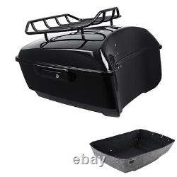 Black King Pack Trunk Luggage Rack Fit For Harley Tour Pak Street Glide 14-2023