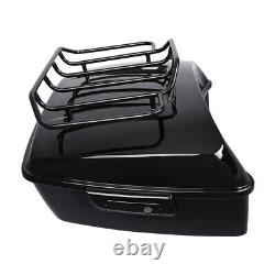 Black King Pack Trunk Luggage Rack Fit For Harley Tour Pak Street Glide 14-2023