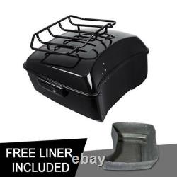 Black King Pack Trunk Luggage Rack Fit For Harley Tour Pak Touring Glide 14-21