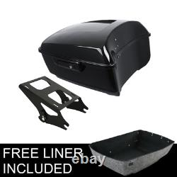 Black King Pack Trunk &Mount Rack Fit For Harley Tour Pak Street Glide 2014-2022