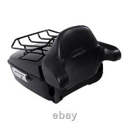 Black King Pack Trunk Pad Top Rack Fit For Harley Tour Pak Road Glide 2014-2021
