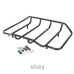 Black King Pack Trunk Rack Backrest Plate Fit For Harley Tour Pak Touring 14-22