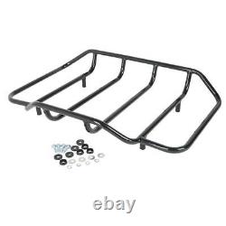 Black King Pack Trunk &Top Rack Fit For Harley Tour Pak Touring Road King 14-22
