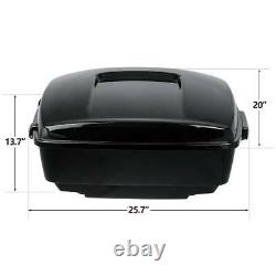 Black King Pack Trunk Two Up Mount Fit For Harley Tour Pak Electra Glide 2014-22